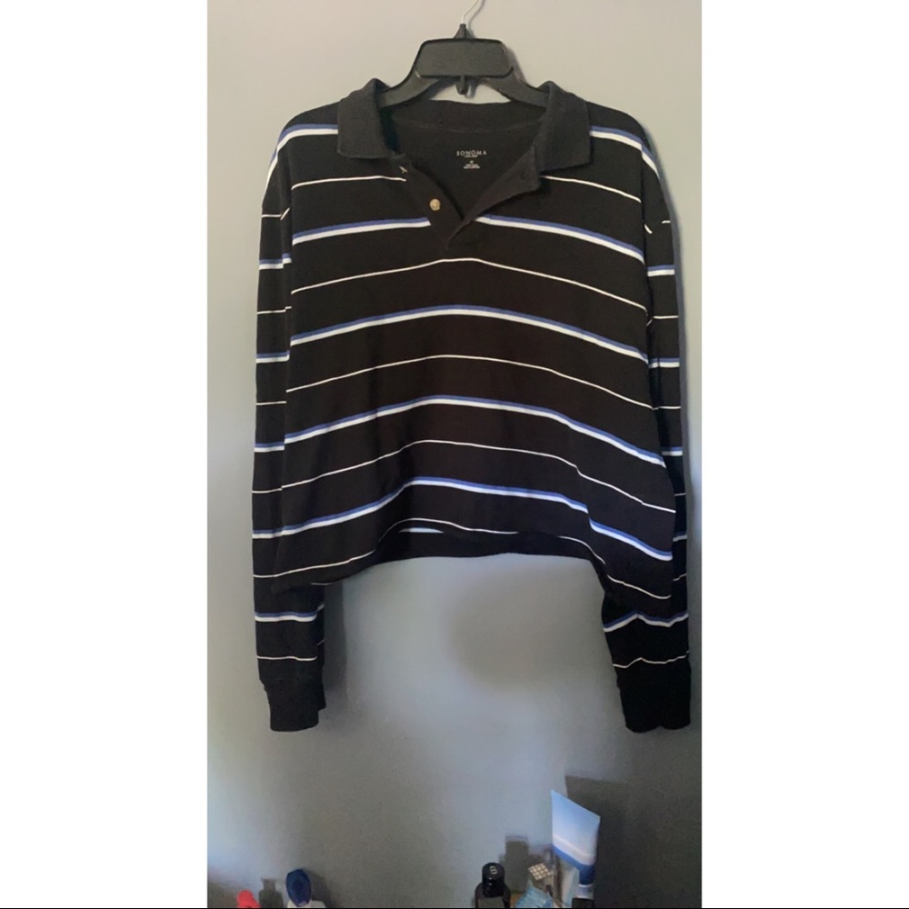 cropped longsleeve t-shirt with collar! :D